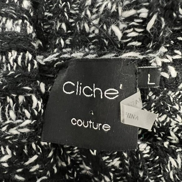 Cliche Couture Knit Poncho Sweater Cowl Neck 1/2 Sleeve Multicolor Size Large - Picture 7 of 8